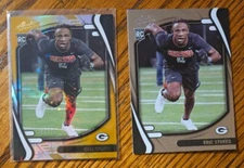 Eric Stokes RC/Rookie -2021 Panini Absolute Gold Stars #/25 +Base No.175 Packers