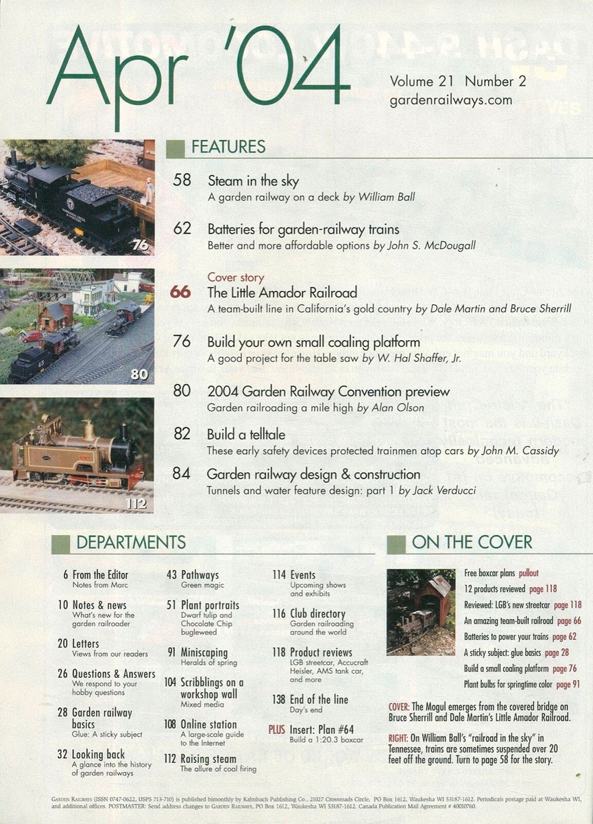 Garden Railways Magazine April 2004 W2B | eBay