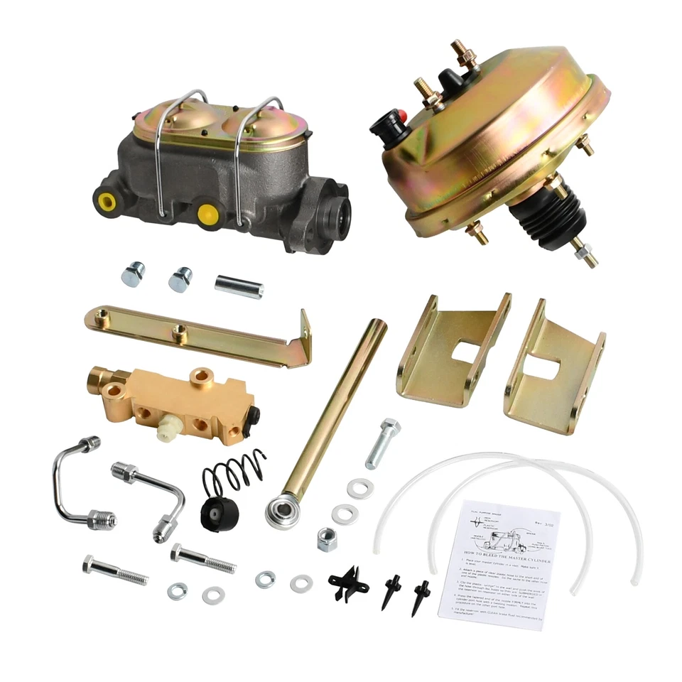 Tambor de disco maestro de refuerzo de freno eléctrico de zinc de 8" para camioneta Chevy C10 C20 1960-1966 Foto 2 de 4