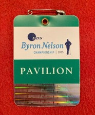 TIGER WOODS record streak 142 cuts made ended at 2005 EDS Byron Nelson badge nm