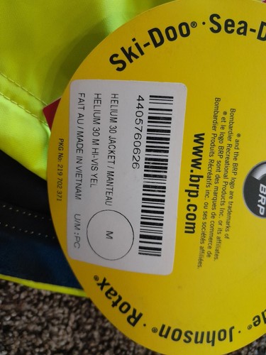 Skidoo men's snowmobile snow coat shell yellow black hi vis size medium - Picture 4 of 4