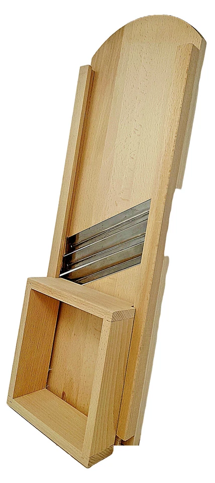 Krauthobel 3 Edelstahl Messer + Schublade -56 cm Holz Reibe Sauerkrauthobel Kohl