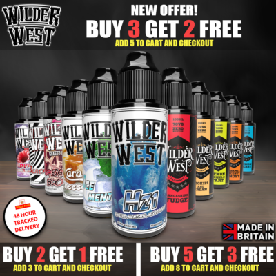 E Liquid 100ML Premium 0mg | 70vg/30pg | Wilder West | Vape Juice | Cloud  Chaser