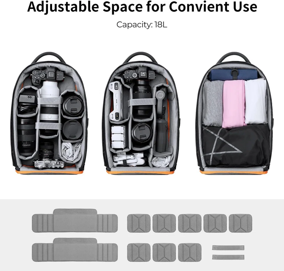 K&F Concept Camera Backpack for Photographers with Movable Dividers Lightweight - Image 4 of 4