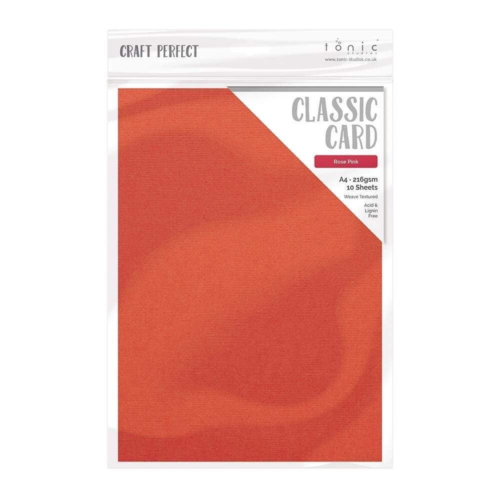 Craft Perfect - Classic Card - Rose Pink - Weave Textured - A4 (10/PK)