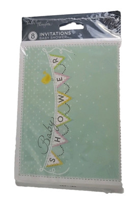 Baby Shower Invitations/Envelopes (Pack of 8) by Tender Thoughts - NEW
