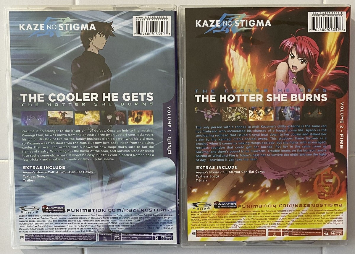 Kaze No Stigma vol. 1 & 2, anime DVD set | eBay