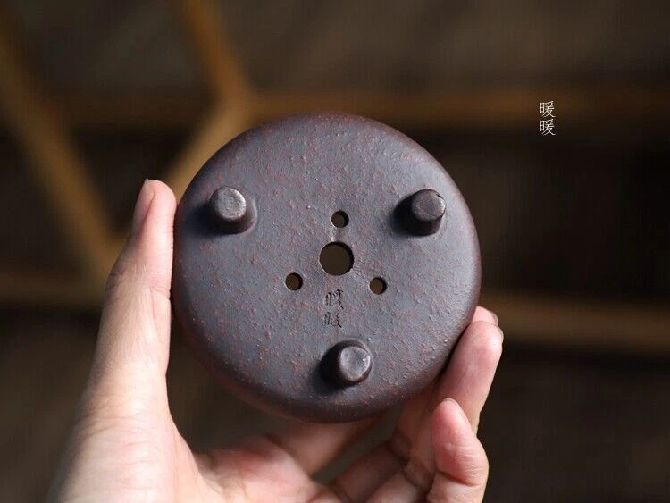 Round Chinese Yixing Zisha Mame Bonsai Pot 2.5''x2.5''x1.5'' Mini Flower Pot - Image 3 of 4