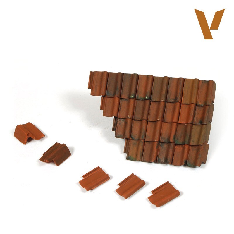 Damaged Roof Section & Tiles - Scale 1:35 - Terrain - Acrylicos Vallejo