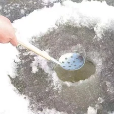Portable Winter Fishing Scoop Stainless Steel Ice Fishing Strainer Long Handle