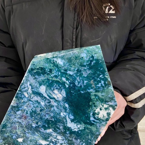 10.62LB Natural Water Grass Moss Agate crystal pillar Crystal Reiki - 第 11/14 張圖片