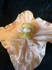 Baby Starters Thank Heaven for Little Girls Teddy Bear Lovey rattle pink securit