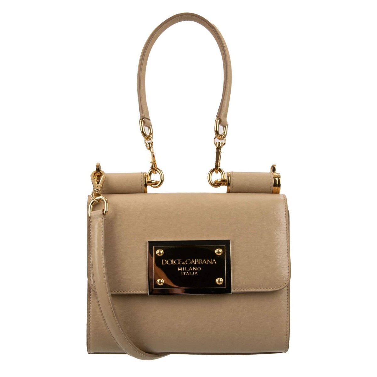 DOLCE & GABBANA Textured Leather Tote Shoulder Bag SICILY 90