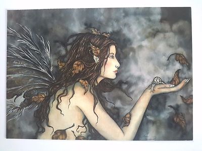 8cm Autoaufkleber Sticker Decal Laptop Amy Brown Woodland Autumn Fall Faery E685