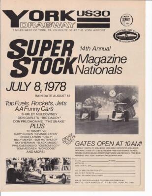 1978 York US30 Super Stock Magazine Nationals Print-Ad / Great Art