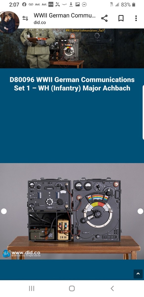 Did D80096 1/6 GERMAN WWII MAJOR ACHBACH Communications Set #1