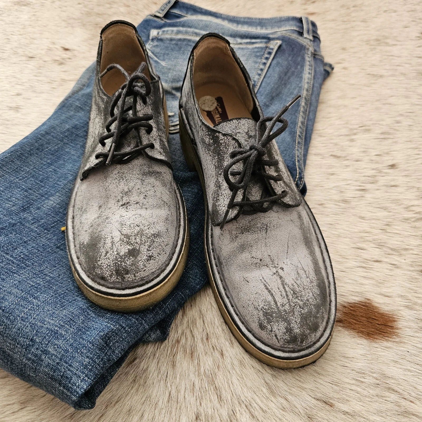 Scarpe Oxford CLARKS ORIGINALS Maru London da donna invecchiate taglia 10 (vestibilità 9 9 5)