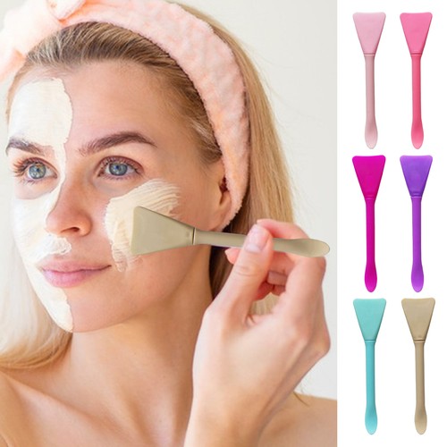 2 X Double Head Silicone Facial Mask Brush Face Cleaning Scraper Beauty Brush