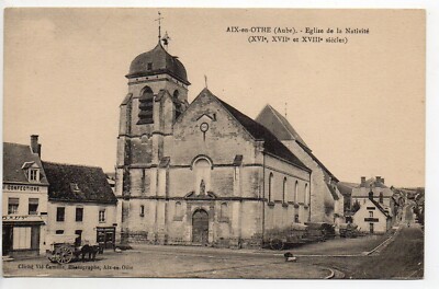 AIX EN OTHE - Aube - CPA 10 - l ' église de la nativité - magasin P.BIDAUT