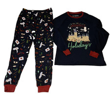 Harry Potter Pajama Set Mens Size S 34/36 Multicolor Stretch Hogwarts Holidays