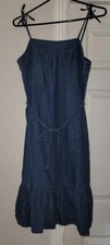 Universal Thread sz S Dark Chambray Ruffle Bottom Midi Sundress NWOT