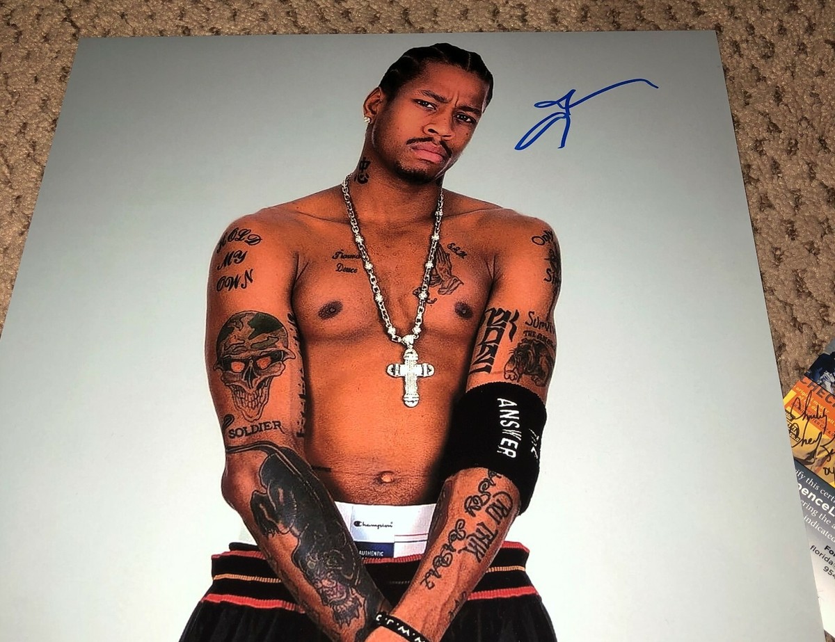 ALLEN IVERSON SIGNED 11X14 PHOTO JSA AI SIXER 76ERS
