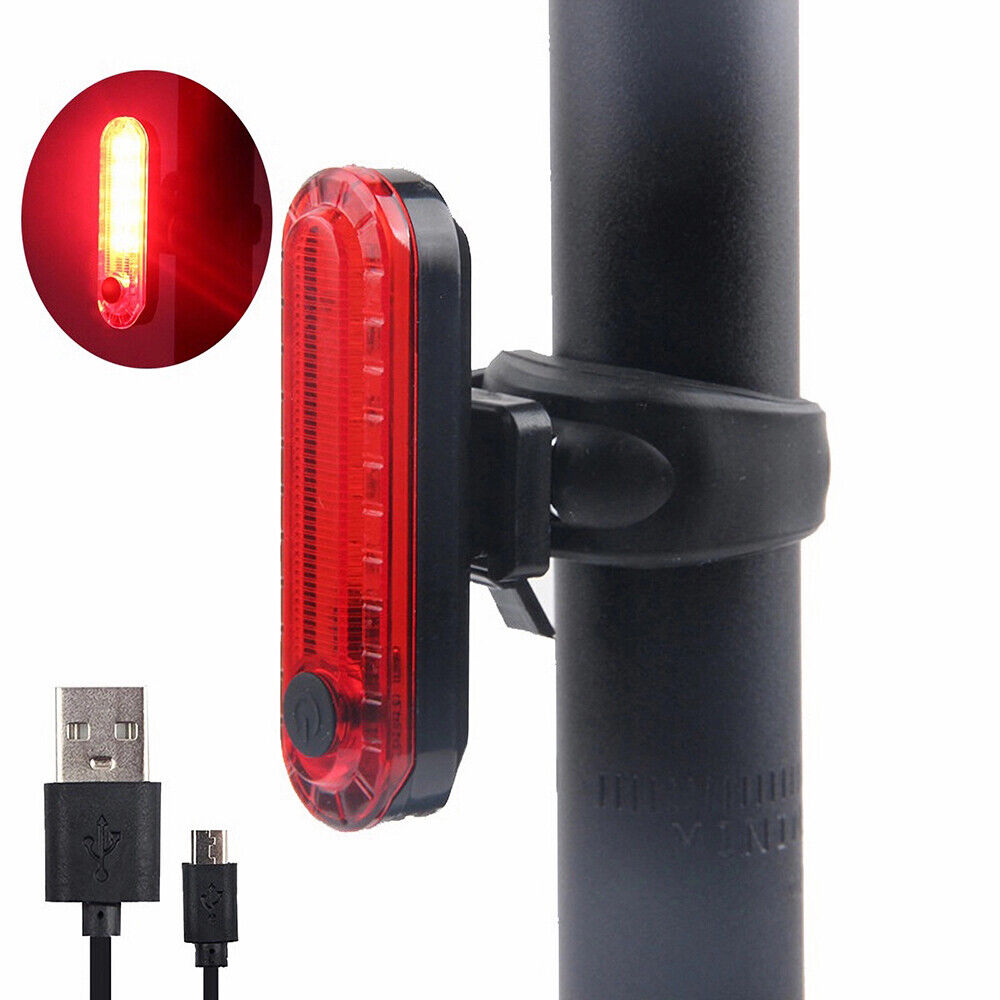 2stk Fahrrad LED Rücklicht Licht Fahrradlampe Hinten Leuchte USB Aufladbar MTB