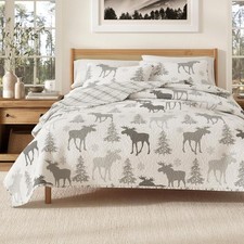 Lodge Quilt Set - 3-Piece Full/Queen Size Rustic Bedding Set - Lightweight, All-