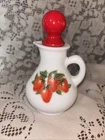 Vintage Avon Strawberries and Cream Bath Foam Decanter EMPTY Milk Glass