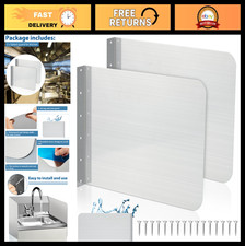 2 Pcs Stainless Steel Sink Splash Guard 20x12" Wall Mount with Screws - Kitchen