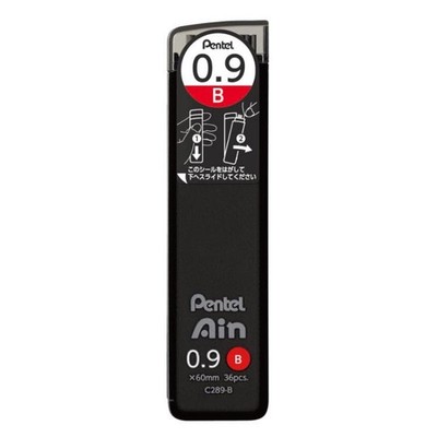 Pentel Ain Mechanical Pencil Lead 0.9 mm B,36 pieces.,C289-B