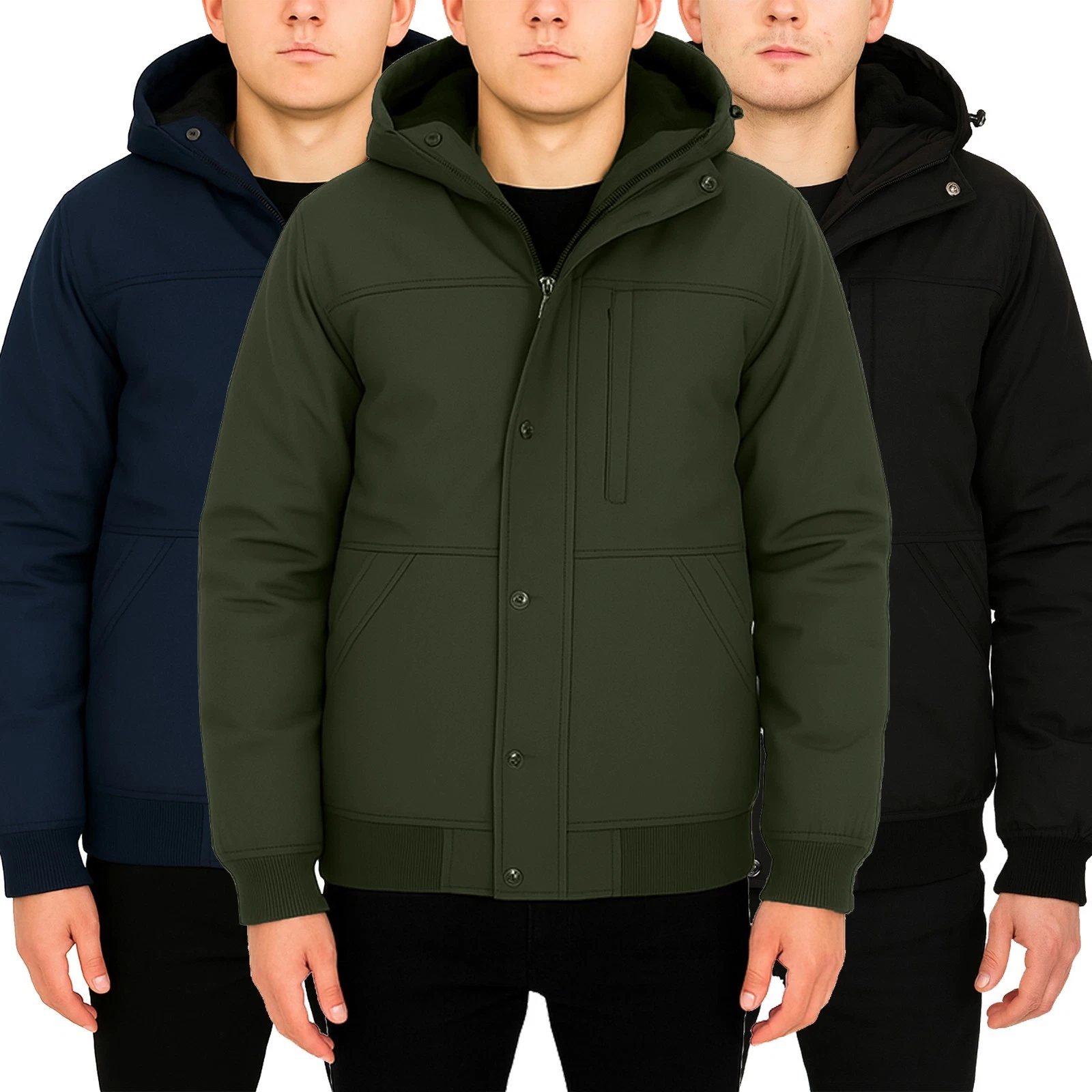 Men’s Warm Hooded Bomber Jacket Heavyweight Sherpa Fleece Lined (Size- S-3XL)
Opens in a new window