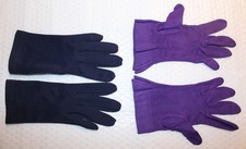 Lot Of 2 Unused Vintage Pairs Of Ladies Small Blue And Purple Gloves 1950's-60's