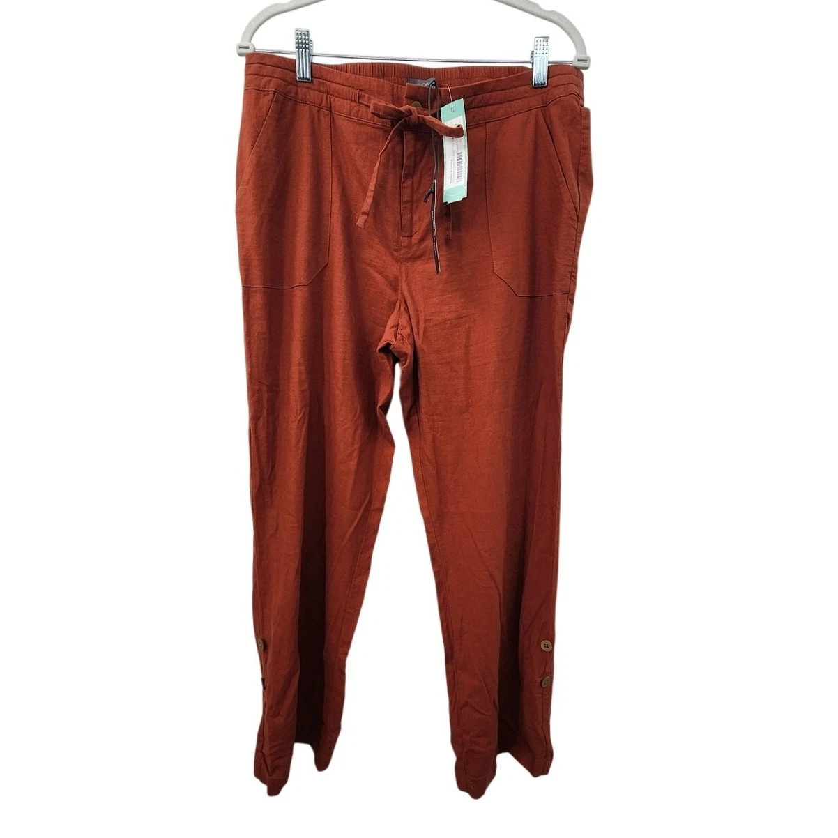 New NWT Market & Spruce Vivianna Linen Straight Leg Capri Pants Size Medium
