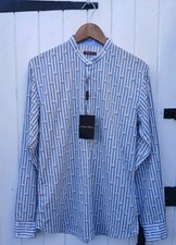 HOLLAND ESQUIRE MENS BLUE STRIPED SAILBOAT - 100% COTTON - UK S - NEW -RRP: £125