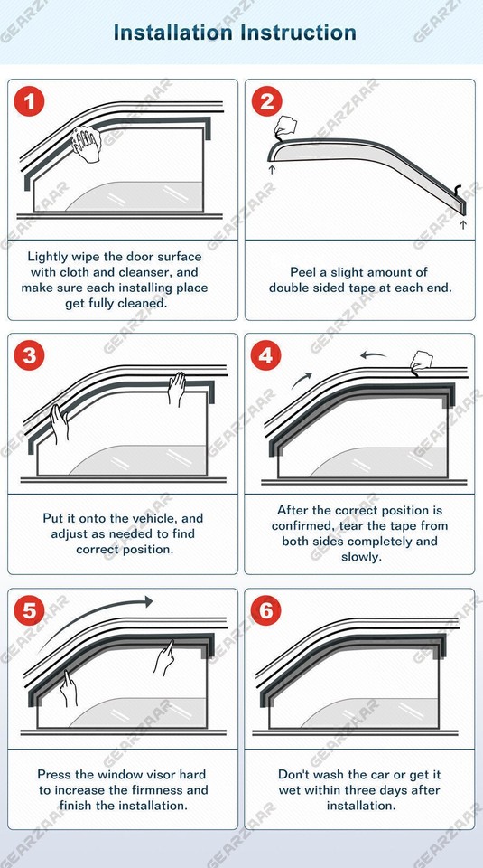 2022 Honda Accord Rain Guards 4-Piece JDM Mugen Style Window Visors For 2018-2022 Honda Accord - Gloss Black, Adhesive Honda Accord Windshield - Foto 2