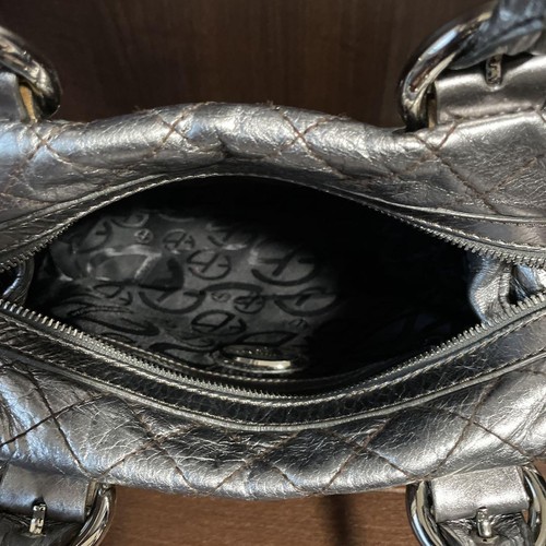 Francesco Biasia Mini Bowler Bag Calf Leather Quilted Soft Pink Excellent Condi - Foto 9 di 17