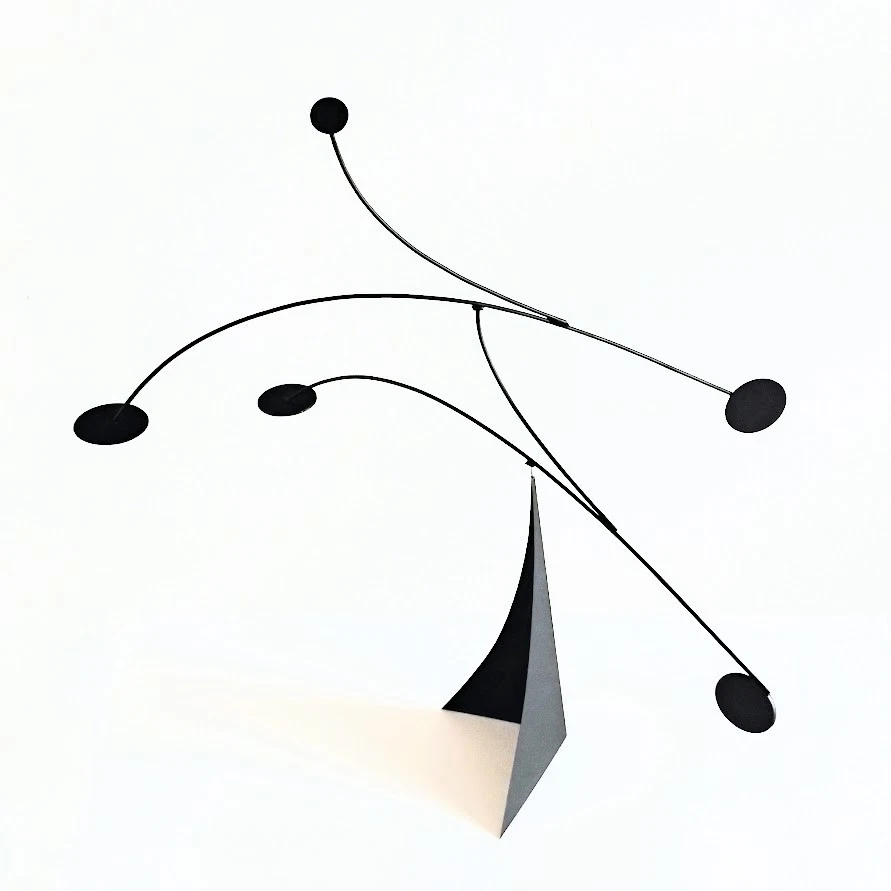 14 x 14 Black Standing Mobile with Black Base Kinetic Sculpture