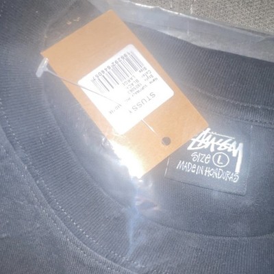 Stussy Surfwalk Pigment Dyed Black Graphic Print Men's Crew Neck T