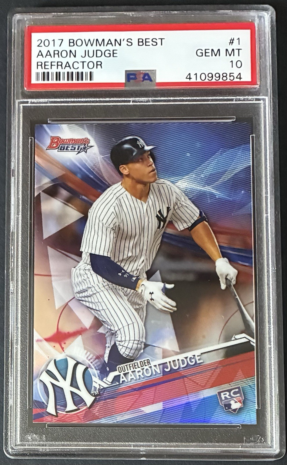 2017 BOWMAN'S BEST #1 AARON JUDGE  *ROOKIE REFRACTOR PSA 10 GEM MINT*  YANKEES