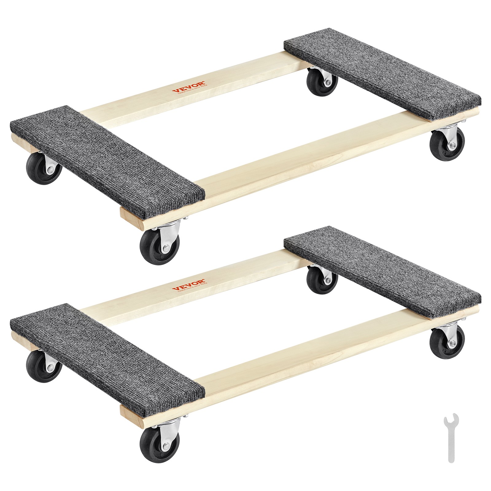 Scooters de meubles VEVOR rouleau de transport en bois 762x457mm lot de 2