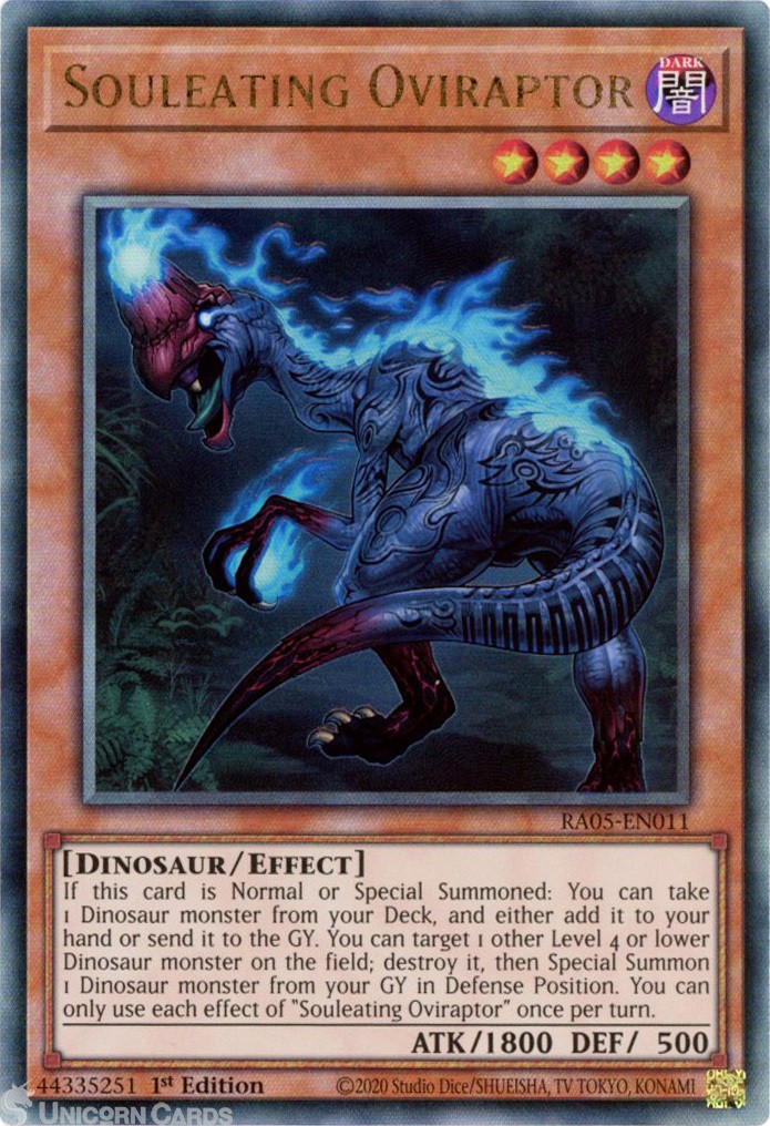 RA05-EN011 Souleating Oviraptor : Ultimate Rare 1st Edition Mint YuGiOh Card