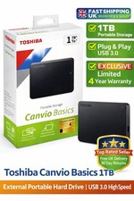 Toshiba Canvio External Hard Drive 1TB/2 TB USB  Memory PS XBOX PC Mac Top