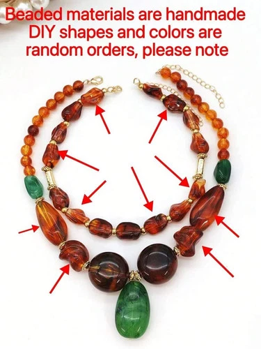 1pc Boho Colorful DIY Beaded Pendant Necklace Large Statement Layered Jewelry image 3