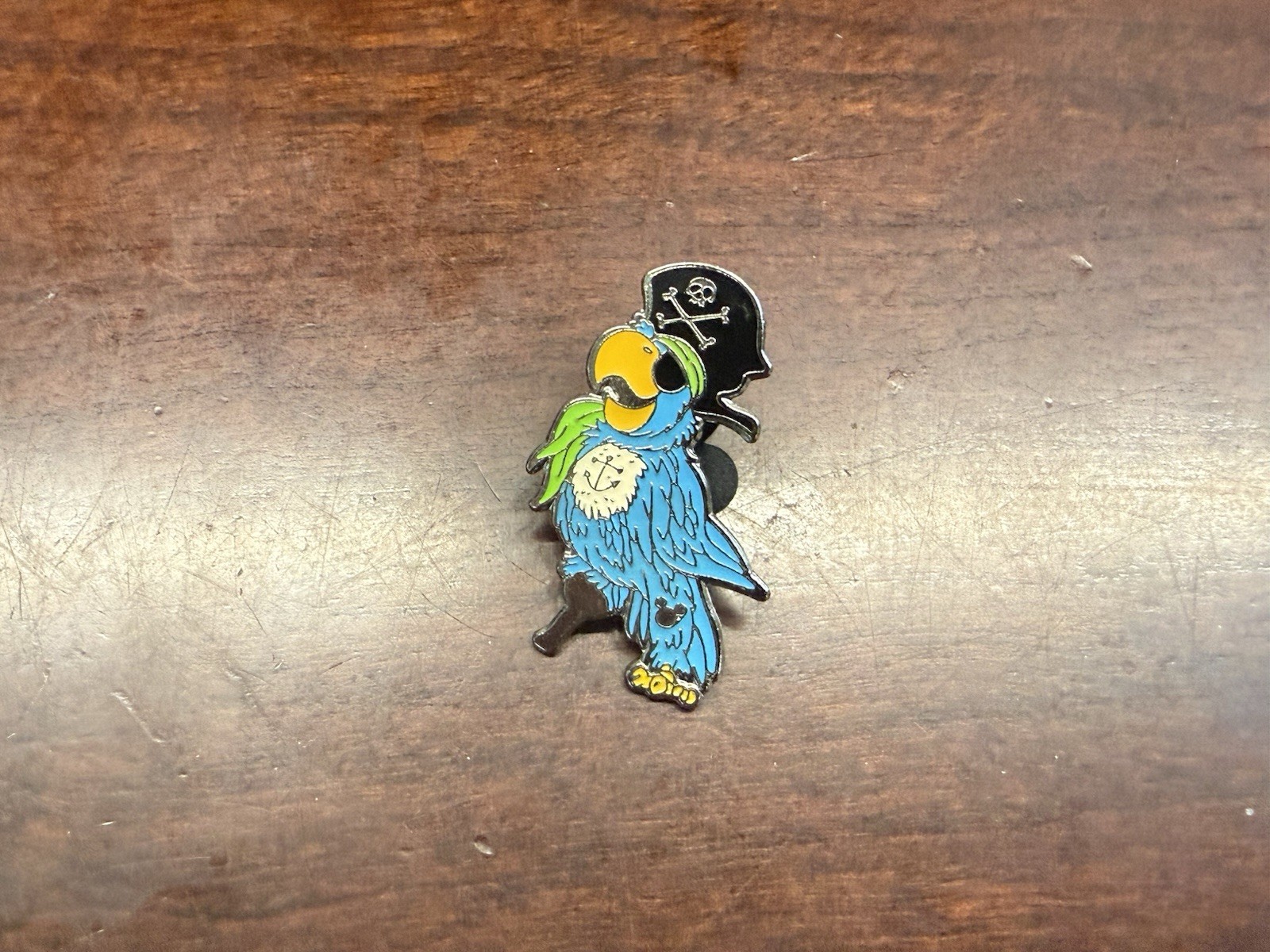 Disney Blue Pirate Peg Leg Pete Parrot Trading Pin