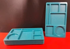Cambro 915CW Blue School Lunch Cafeteria Trays Lot of 6 Textured 6 Compartment