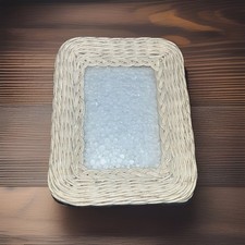 Vintage White Wicker Tabletop Picture Frame