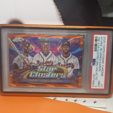 Topps 2025 Cosmic Chrome Triple Star Clusters #TSC-7 Orange /25 PSA Braves