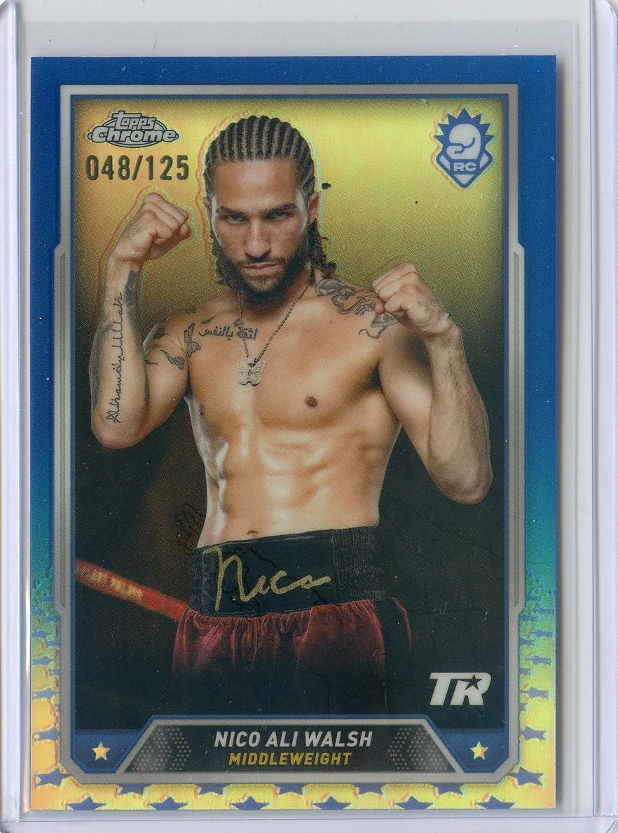 2024 Topps Chrome Boxing NICO ALI WALSH RC ROOKIE #6 BLUE REFRACTOR /125