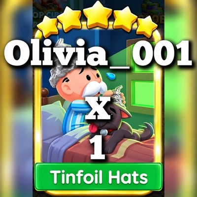 1 x Tinfoil Hats       Set 19 :- Mono_Poly_Go Golden Blitz Stickers :- Fastest